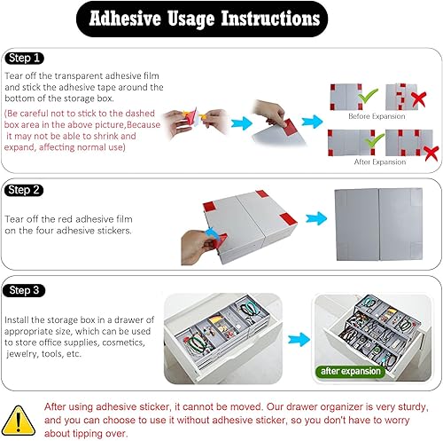 Miniatura 8 de Organizador de cajones de 3 niveles, organizador de cajones de basura expandible, organizador de cajones inteligente de varios niveles para