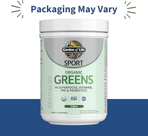Miniatura 2 de Garden of Life Sport Greens+ Original Superfoods en polvo para mujeres y hombres, sin sabor, suplemento dietético, 30 porciones
