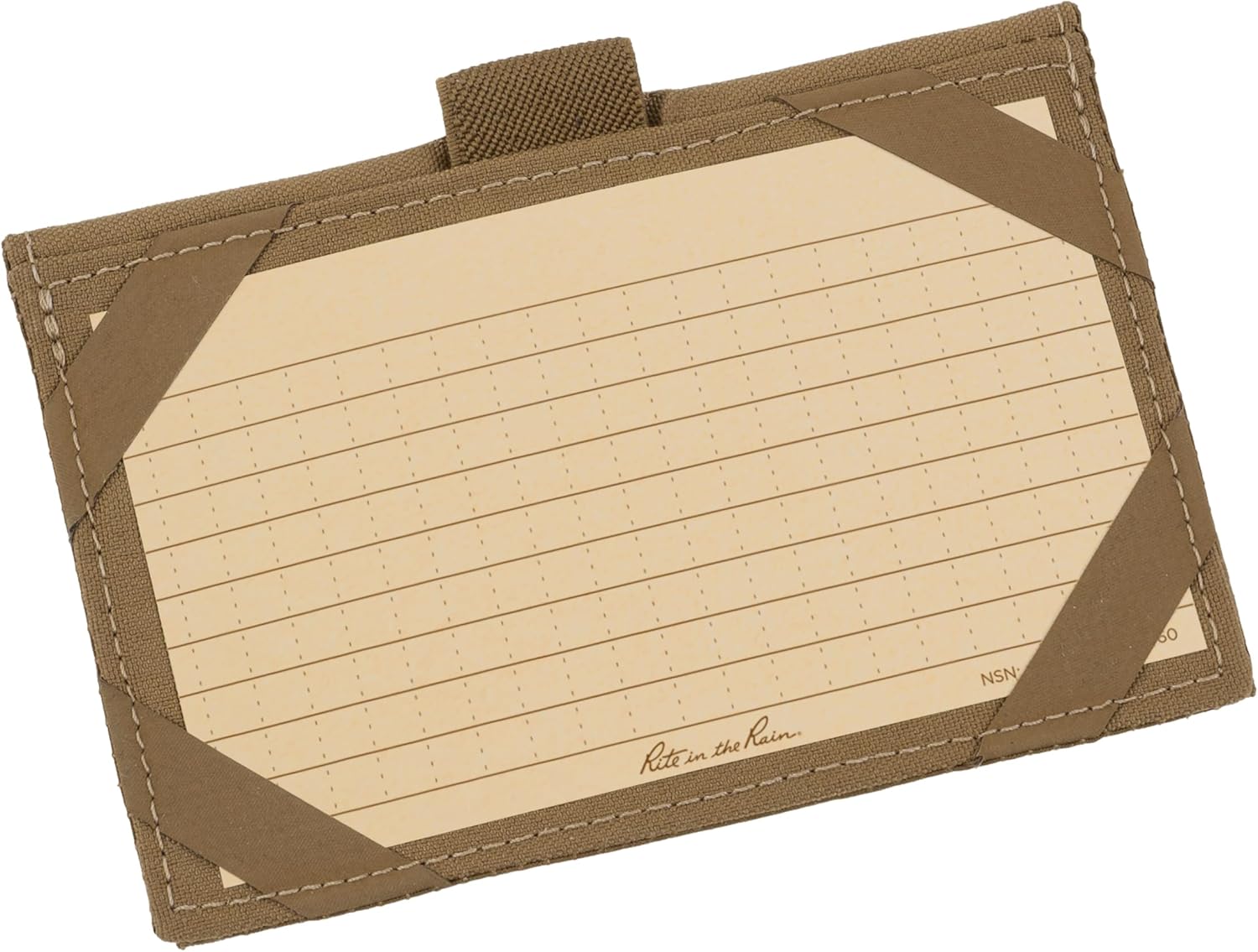 Rite in the Rain Weatherproof Index Card Wallet: Tan CORDURA® Fabric Cover, 25 Tan 3" x 5" Index Cards (No. C991T)