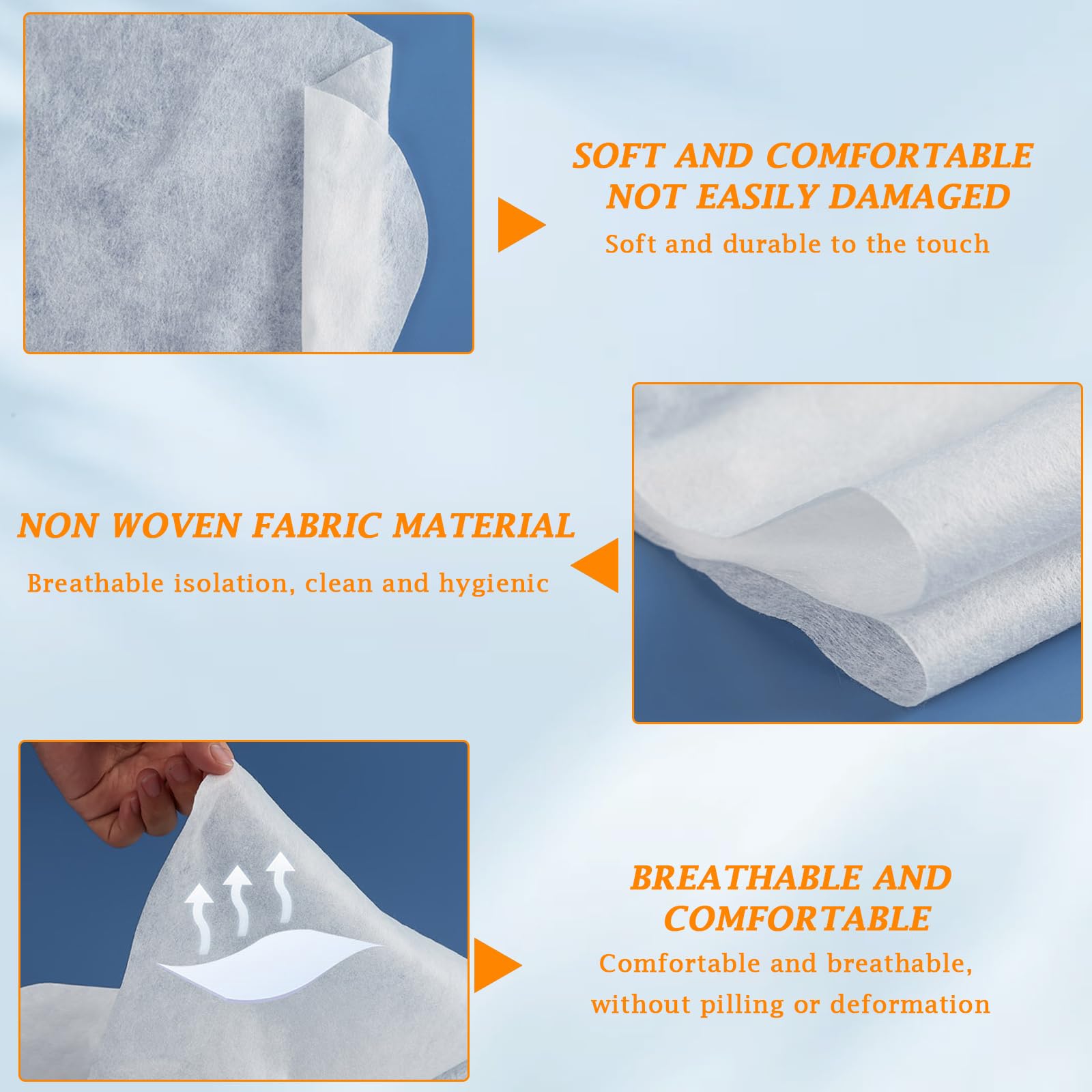 Lot de 100 Protege Têtière pour Table de Massage, Coussin Jetables pour fente nasale pour Fente Nasale, 41 cm x 31 cm en non-tissé jetable, compatible avec toutes les