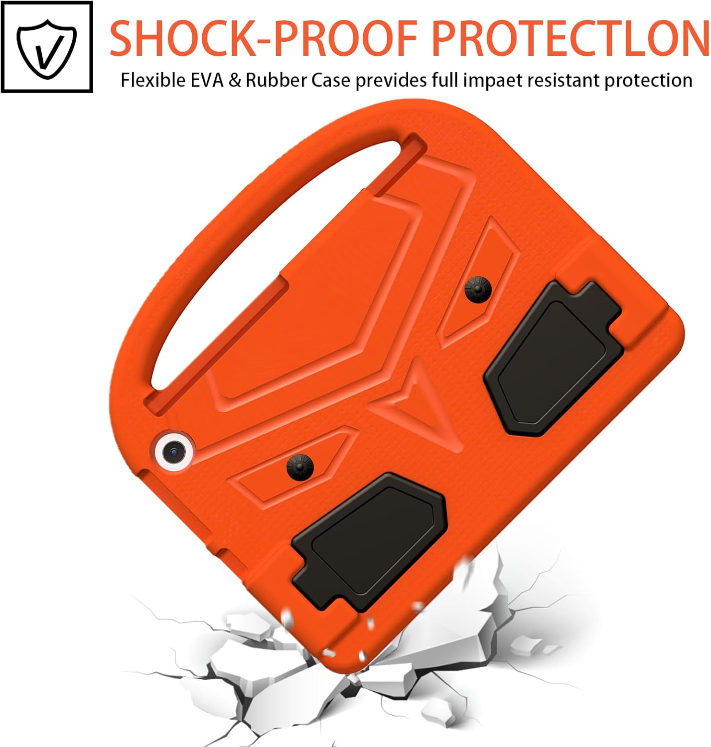 Kids Case for 11" Amazon Kindle Fire Max 11 Tablet (13th Generation, 2023 Release) with Handle/Folio Stand/Heavy Duty Protection EVA Foam Shockproof Lightweight Kids-Proof Cover, Orange Bird