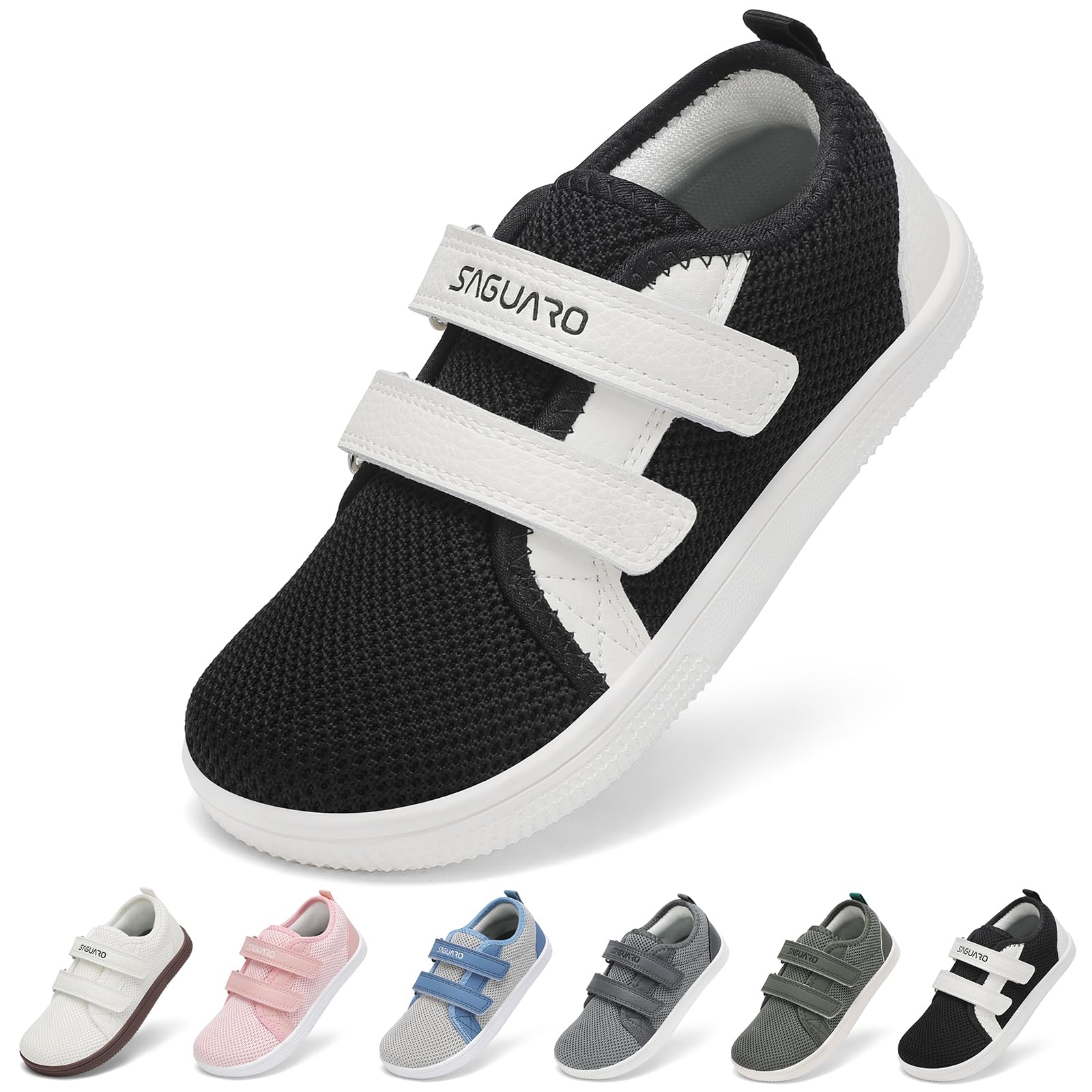 SAGUARO Barefoot Children's Sports Shoes – Wide Toe & Zero-Drop Sole for Suitable School and Causal, Gr.25-35