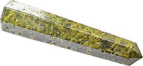 Miniatura 2 de Turmalina verde en torres de cristal de matriz  Obelisco de punto de cristal curativo natural para curación de Reiki y rejilla de cristal (3 a 4