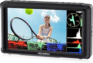 FEELWORLD FW568 PRO 6 Inch 1200nit High Bright Camera DSLR Field Monitor Custom 3D LUT Camera Monitor 4K 60Hz HDMI in Out Waveform Monitoring Lightweight