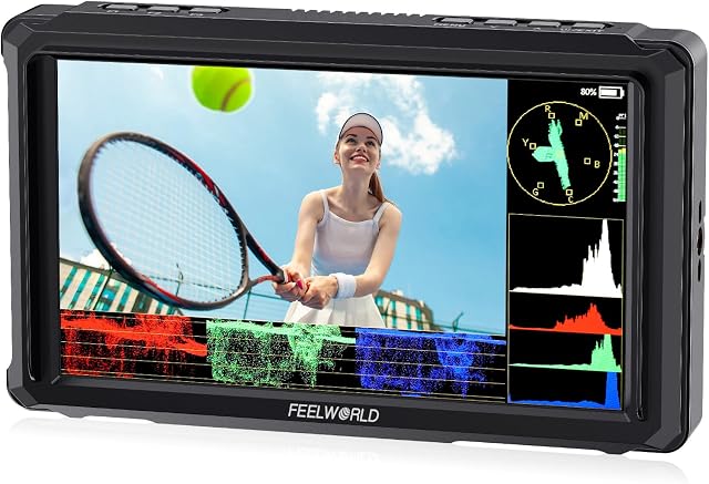 FEELWORLD FW568 PRO 6 1 cm 1200nit Caméra haute luminosité DSLR Moniteur de champ personnalisé 3D LUT Caméra moniteur 4K 60Hz HDMI dans Out Waveform Monitoring Légèreté