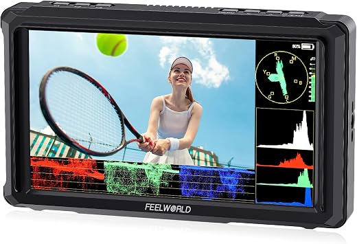 FEELWORLD FW568 PRO 6 Inch 1200nit High Bright Camera DSLR Field Monitor Custom 3D LUT Camera Monitor 4K 60Hz HDMI in Out Waveform Monitoring Lightweight