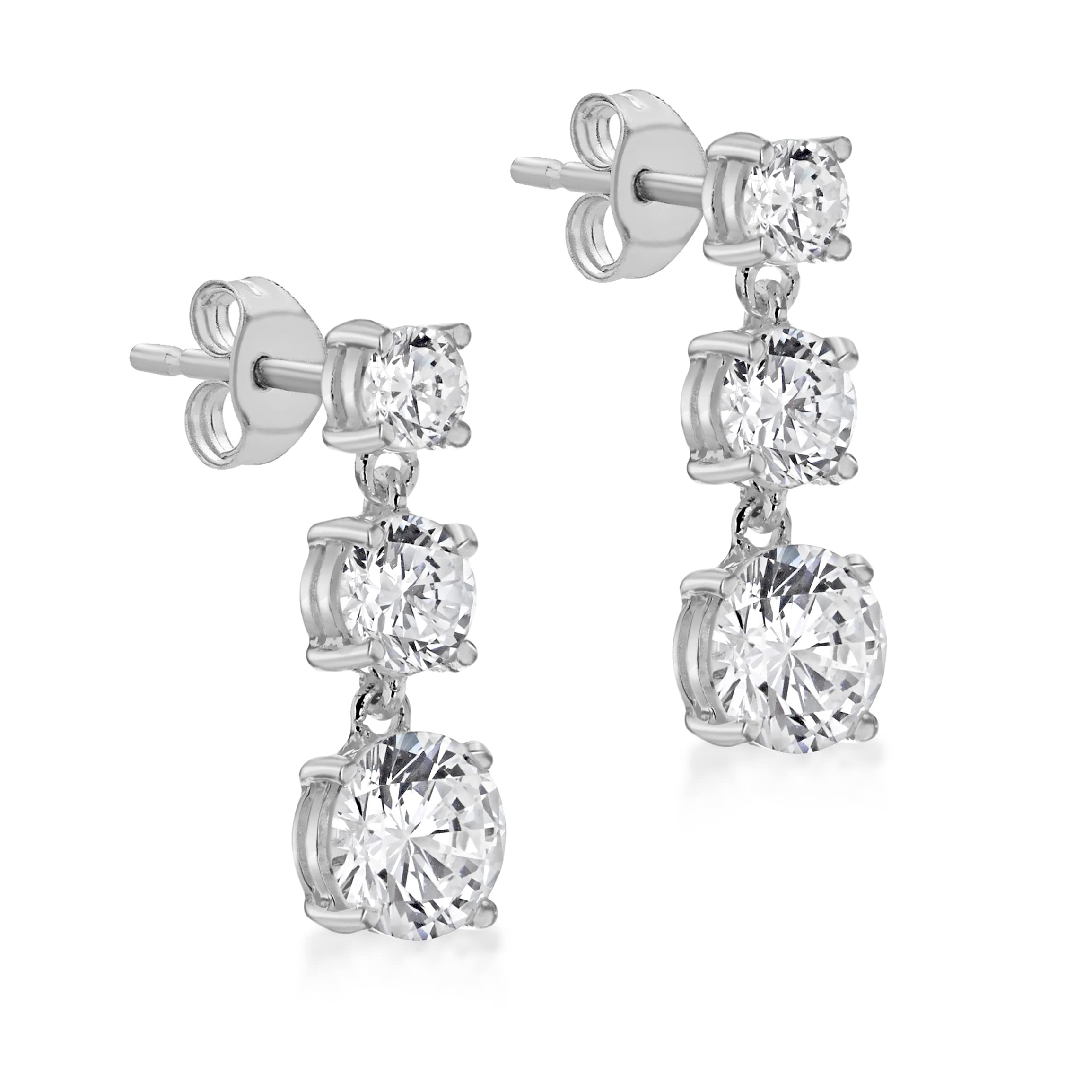 Orecchini Pendenti Tripli Tuscany Silver In Argento 925 Con Zirconi