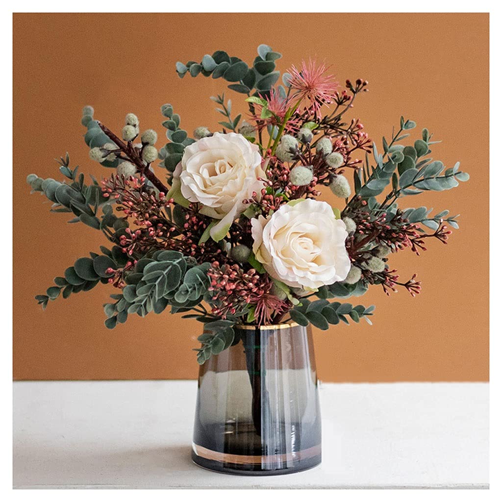 MYUYEE Artificial Flowers Artificial Flowers Holding Bouquets Simulation Flowers Decoration Table Setting Fake Flowers Living Room Porch Flower Arrangement Decoration Flowers Ar(A)