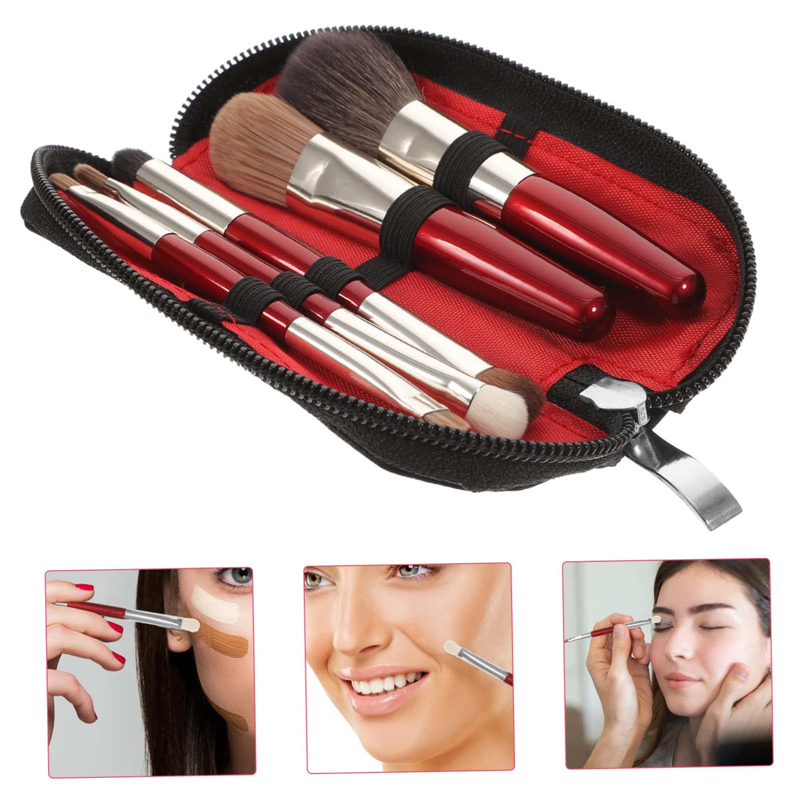 Didiseaon 2 Juegos Brocha De Maquillaje Con Bolsa Suministros De Maquillaje Para Mujeres Cepillo De Cosméticos Traje De Niñas Brocha Para Rubor Maquillaje Sombra Tubo De Aluminio