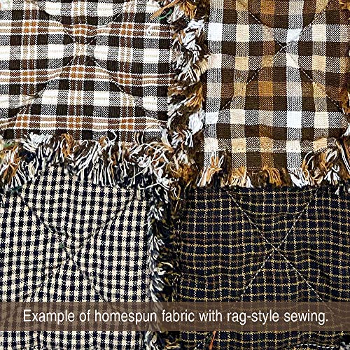 Primitive Ragged Homespun Quilt Kit, 200+ Six Inch Squares, 100% Plaid Cotton Fabric By Jcs #TOP2