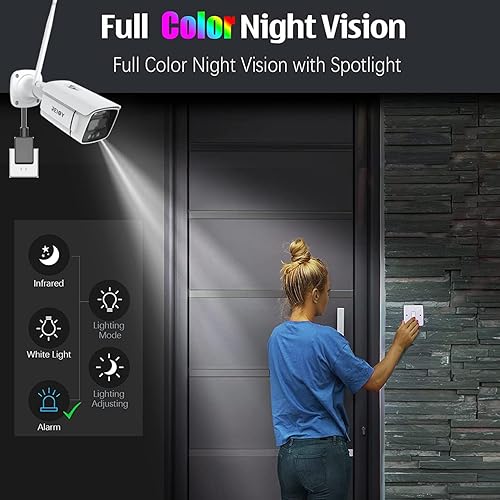 Miniatura 4 de REIGY 3MP WiFi Security Camera System with Floodlight and 1TB Hard Drive Preinstalled, 2K Outdoor Home Surveillance Set 8CH NVR + 4X 1296P IP Cam,