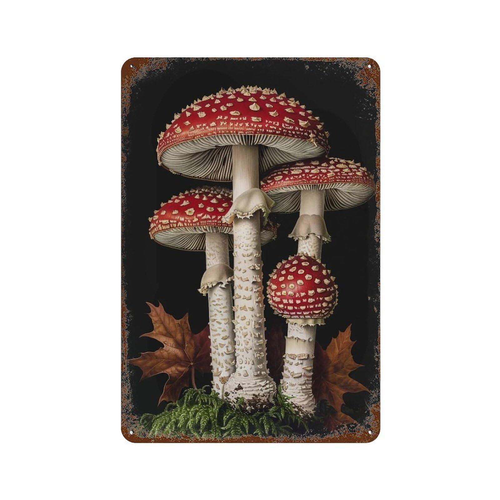 HDURYEYRYY Dark Forest Amanita Muscaria 04 Wall Retro Iron Vintage Art Metal Tin Sign Poster Modern Home Cofffee Club Art Bar Shop Decor 30x20cm