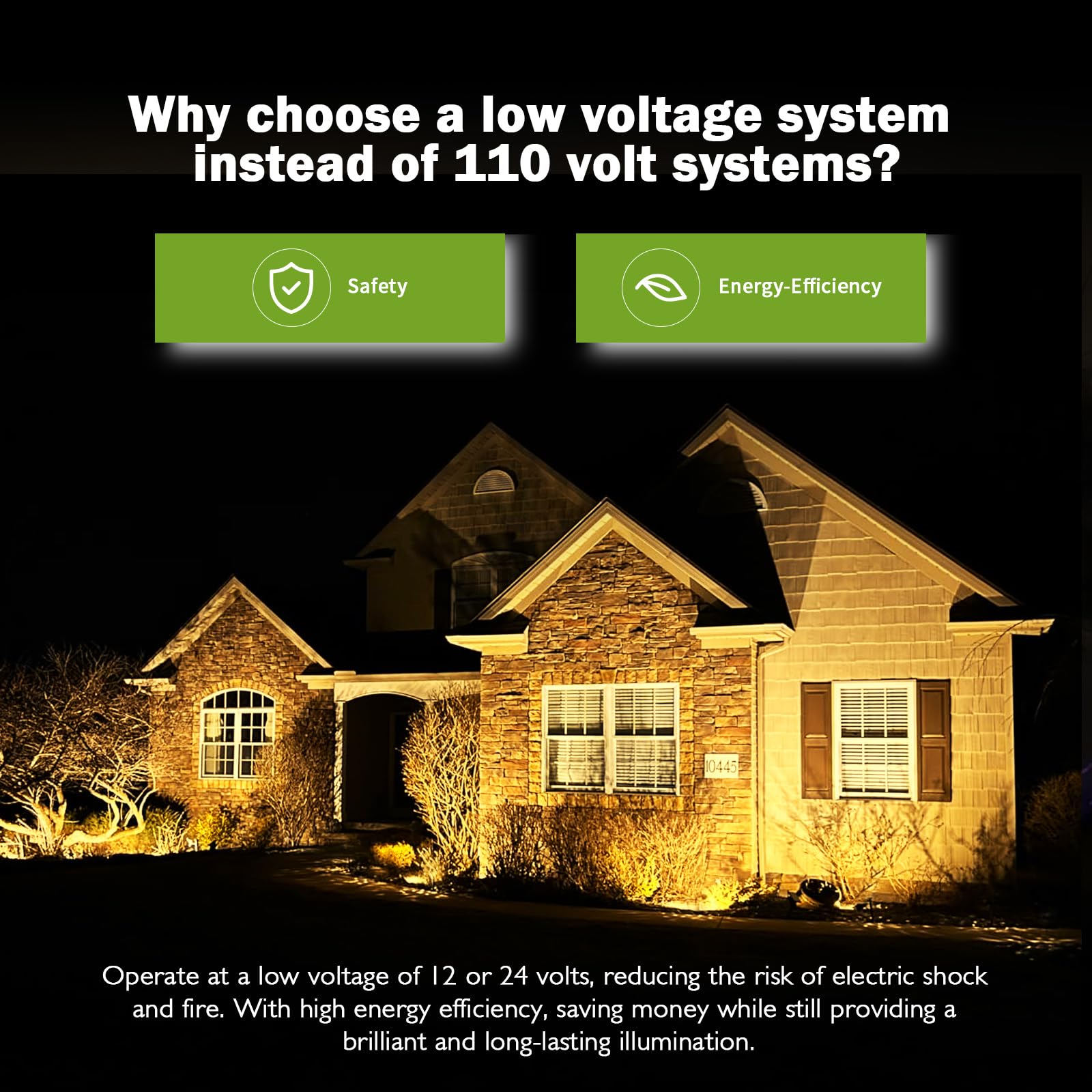 Low Voltage Landscape Lights, 10W 12/24V 2700K Warm White