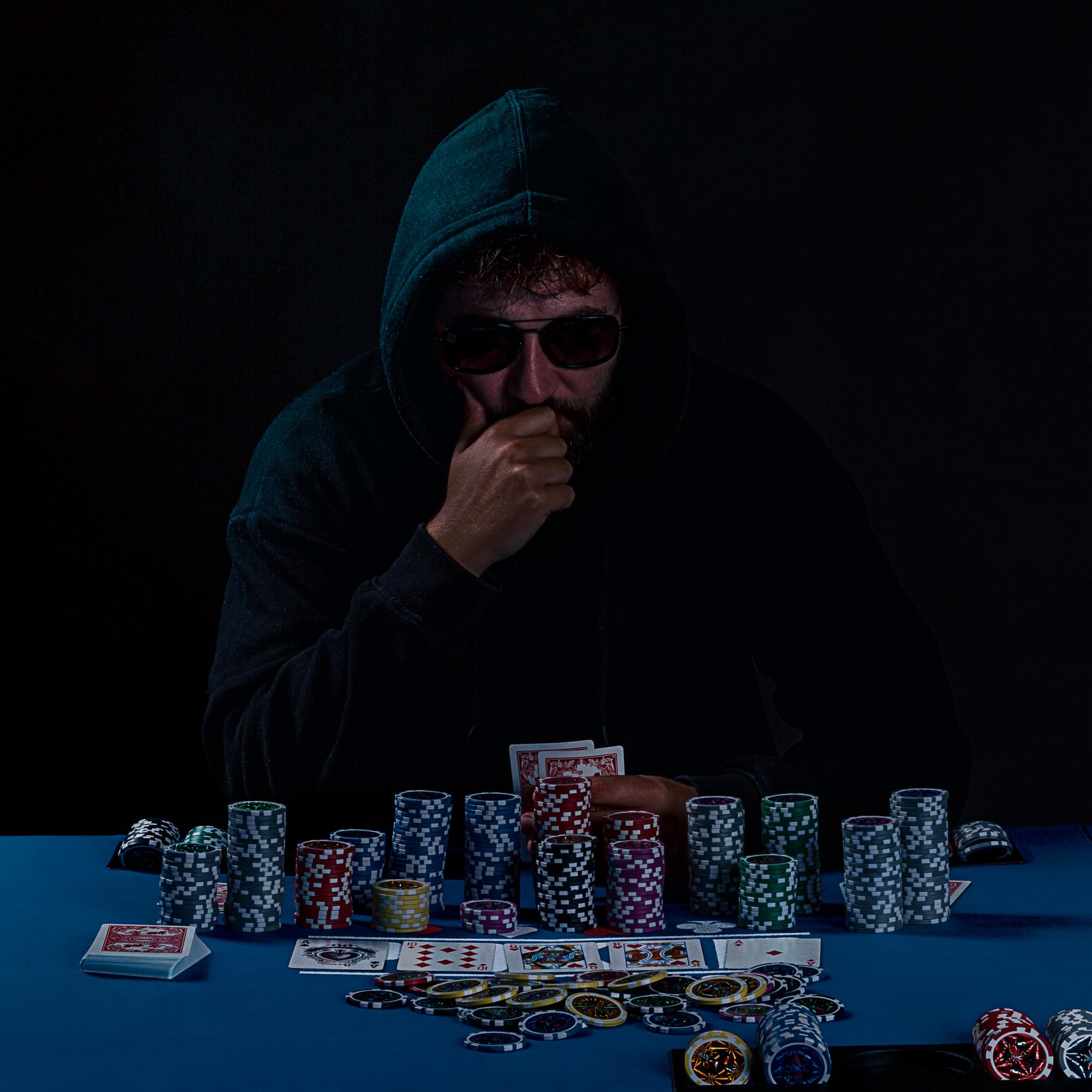 GAMES PLANET Mallette de Poker avec 300 jetons Laser, édition Argent/Or/Noir - Sélection: Argent
