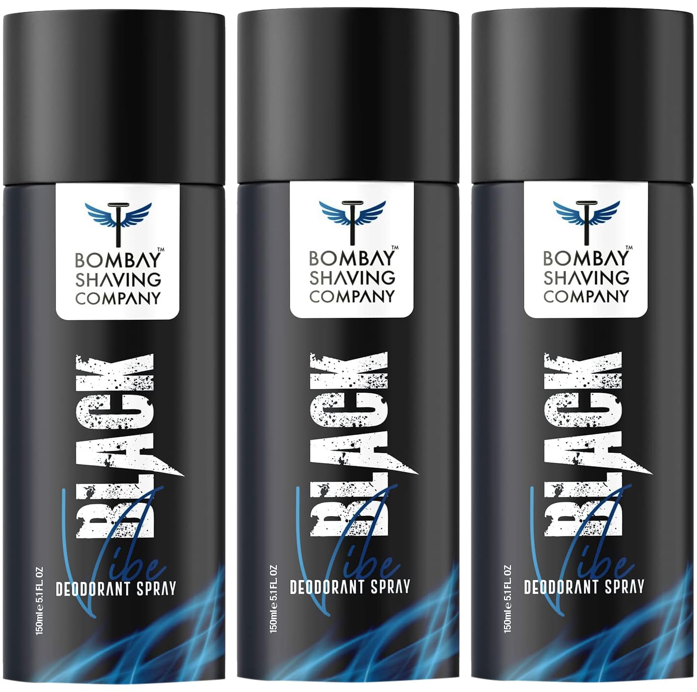 Bombay Shaving Company Black Vibe Deodorant For Men - 150 ML (Pack of 3)-image-48