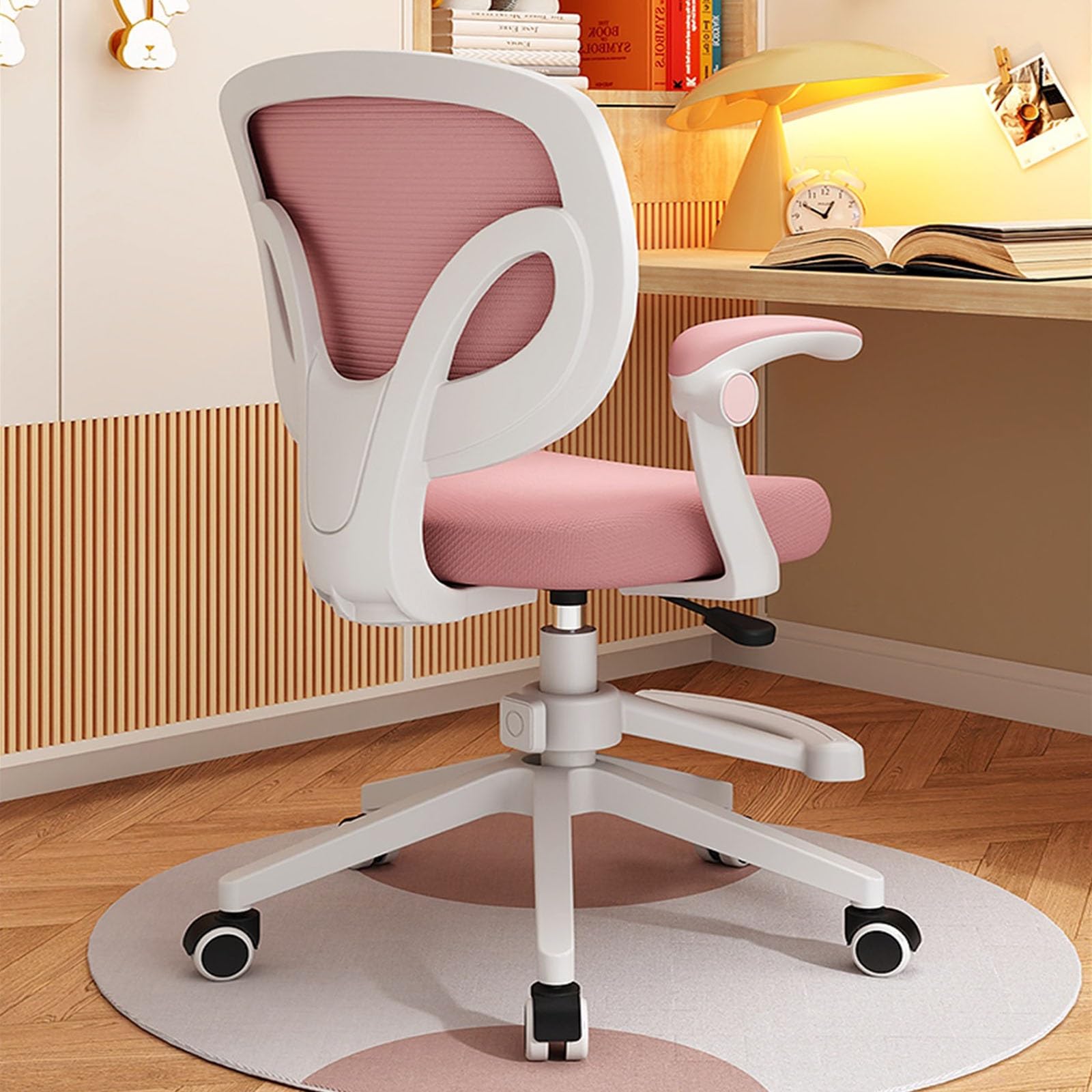 biurka i krzesła Ergonomiczne krzesło biurowe dla dzieci, krzesło do nauki dla dzieci, krzesło biurowe dla dzieci, funkcja wsparcia talii do domu/szkoły/biura krzesła do nauki (różowe)