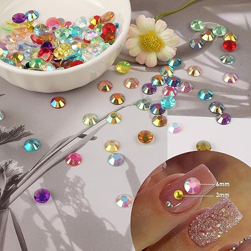 Miniatura 2 de Diamantes de imitación de resina con parte trasera plana para arte de uñas, 5000 diamantes de imitación transparentes de 0.157 pulgadas (0.157 in),