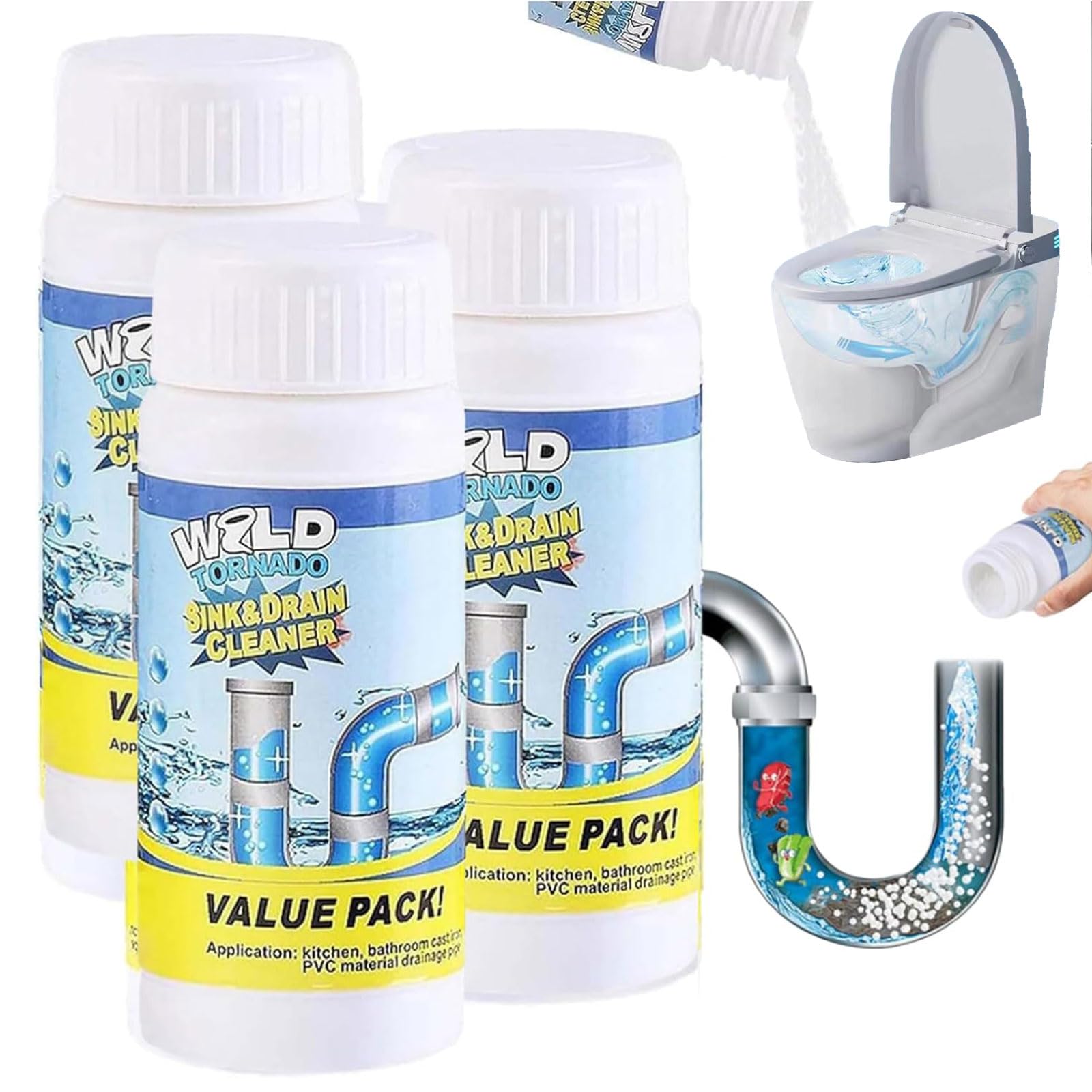 Detergente per tubi di scarico, Fuido per Scarichi e Lavandini, Stura Lavandini e Scarichir, Sgorgante Professionale, Disgorgante Professionale Forte, Rimuove capelli, Grasso e Residui di Sapone