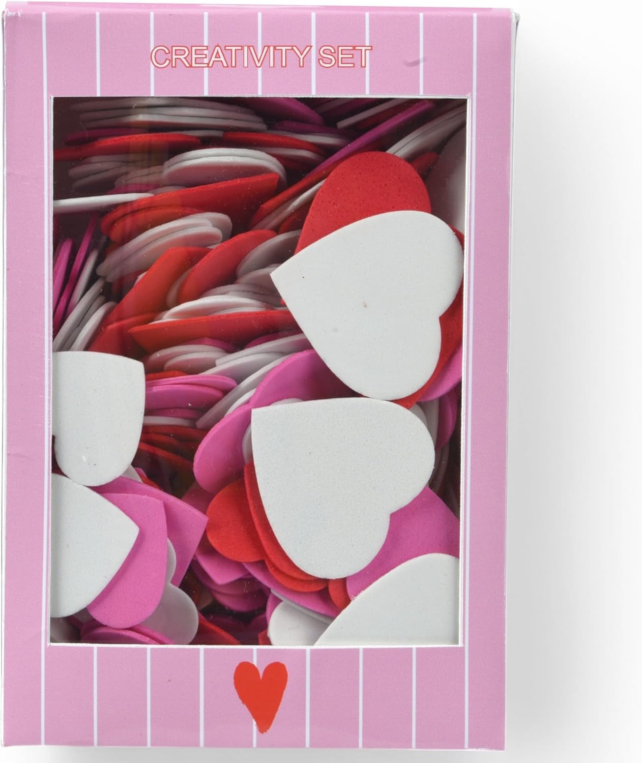 MIJOMA Heart Confetti Foam - 480 Hearts in White, Pink & Red - Table Decoration for Wedding, Birthday & Celebrations