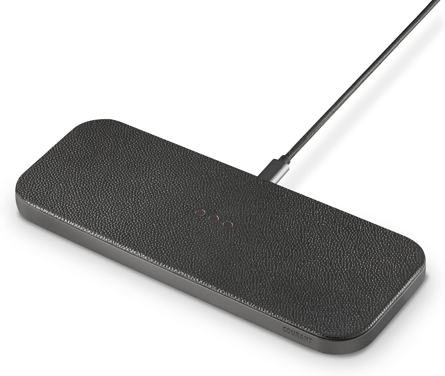 COURANT Catch:2 Classics - Italian Leather Dual Wireless Charging Pad - Compatible with iPhone 11, X, SE, Galaxy S23, S22, S21, S20, Note, AirPods, AirPods Pro (Ash)