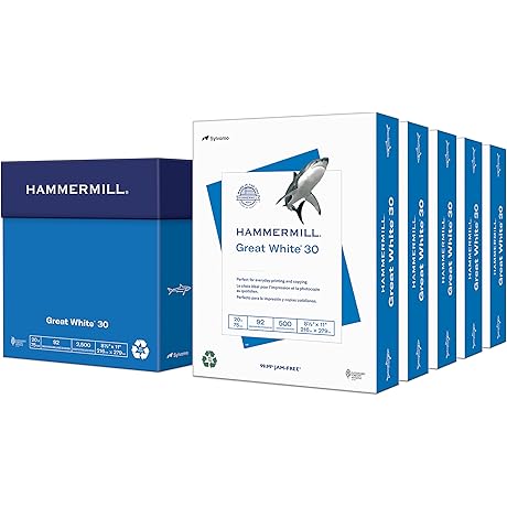 Hammermill Printer Paper, 5 Ream Copy Paper, Made in the USA