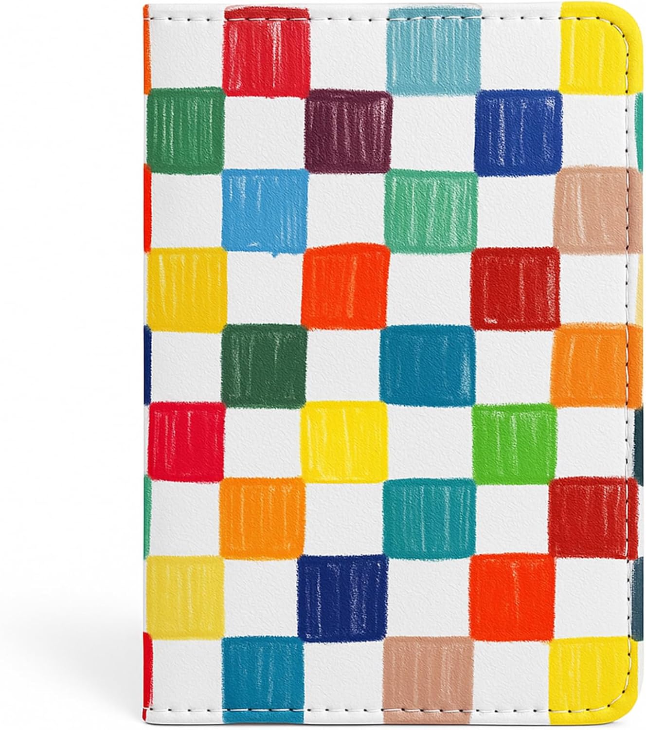 Jolitee Passport Holder Travel Wallet – Premium PU Vegan Leather, Compact & Waterproof Passport Case with Card Slots & Elastic Closure, Patchwork