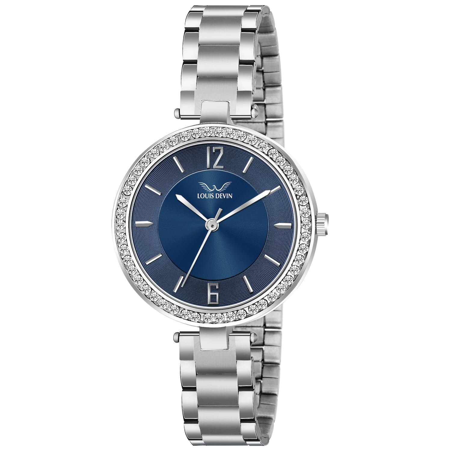 LOUIS DEVIN Stainless Steel Chain Analog Wrist Watch for Women (Blue Dial) | LD-ZL181-BLU (B0D7SL1XLT) Amazon Price History, Amazon Price Tracker