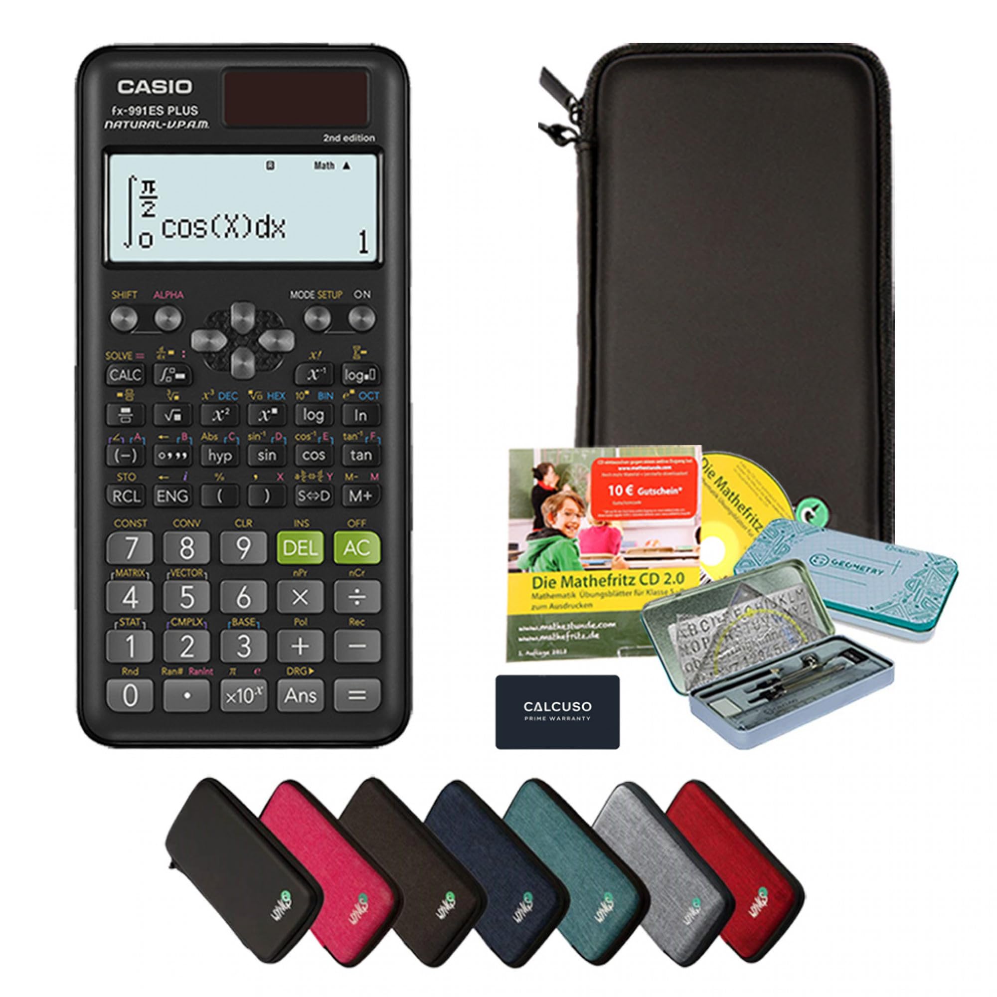 CALCUSO Streberpaket schwarz mit Taschenrechner Casio fx-991ES Plus 2nd Edition