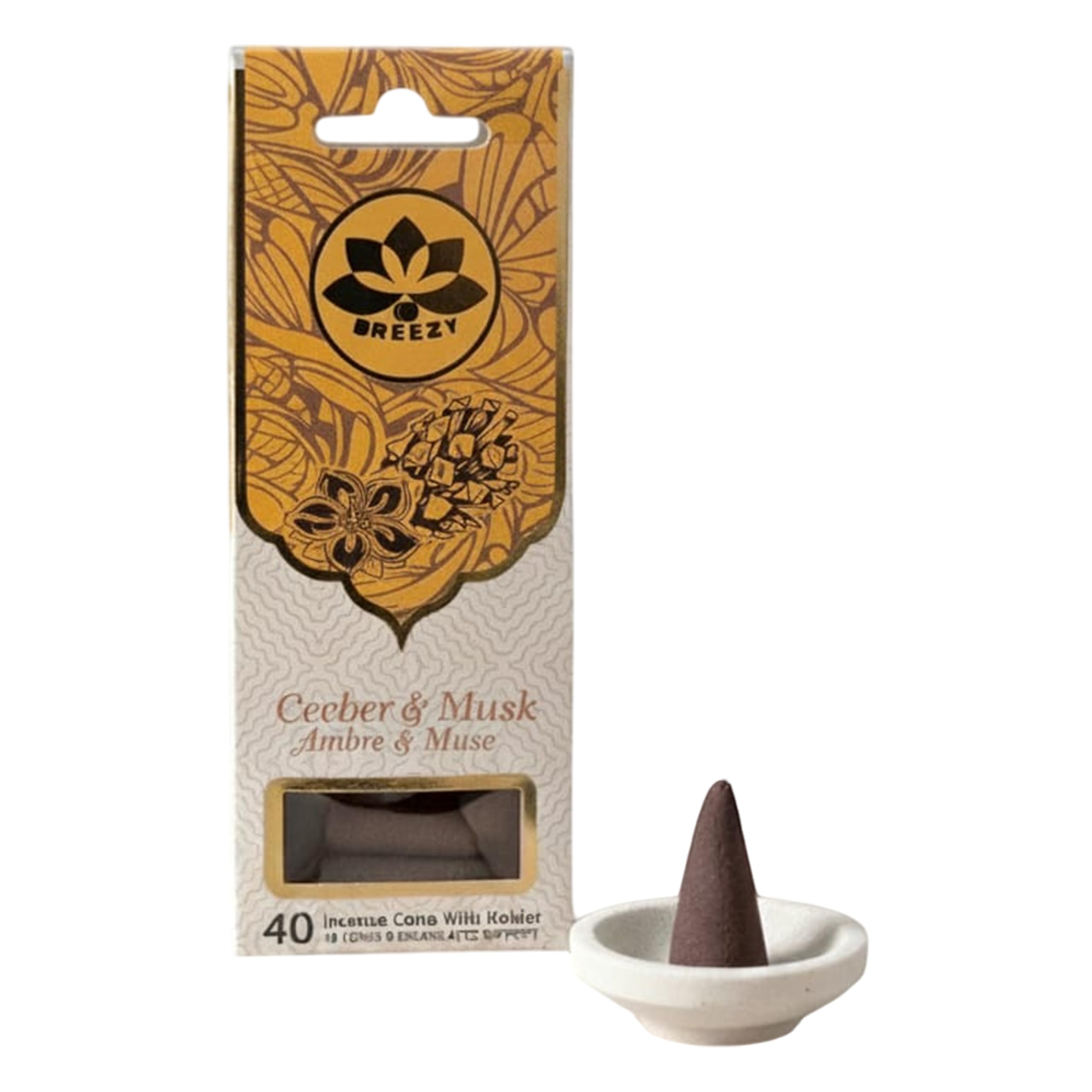 Stl Breezy Cedarwood Premium Scented Incense Cones, Long Burning Aromatherapy Cone For Aromatherapy Home, Meditation, Relaxation, Yoga, Prayer & Home Fragrance (Cedarwood)