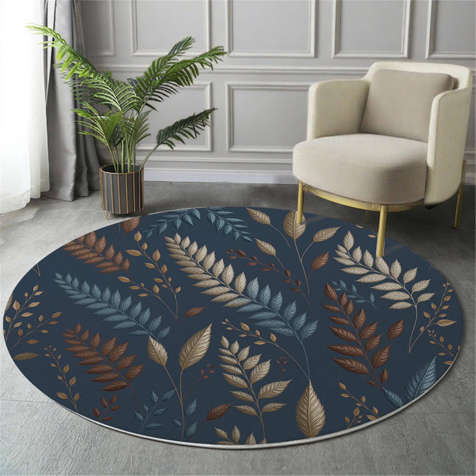 Tapis rond 160cm pour créer un coin lecture cosy dans votre salon
