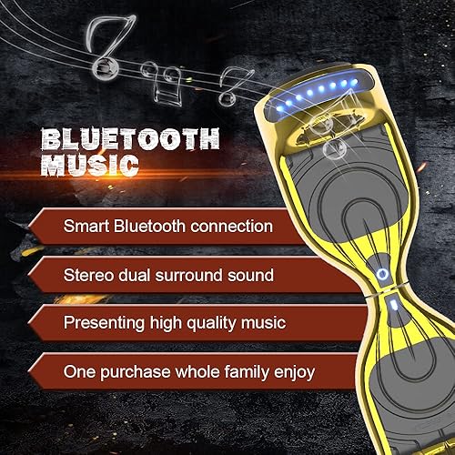 Miniatura 4 de Patineta Hoverboard totalmente nueva, versión-HS2.0, color cromado y cubierta revestida. Scooter de dos ruedas con autoequilibrio, altavoz