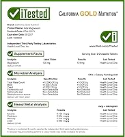 Vista 4 de California Gold Nutrition Magnesio masticable para niños, cereza, 90 tabletas vegetarianas (50 mg por tableta)