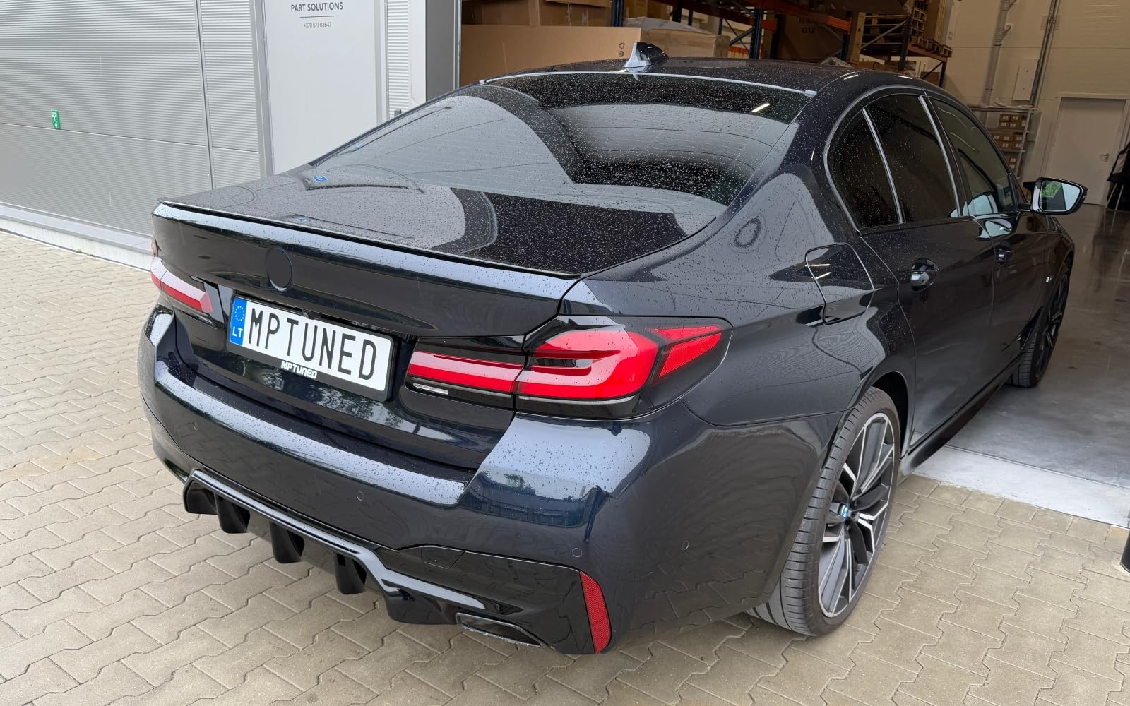 MpTuned G30 G31 Diffusor M5 Stil Glänzend Schwarz für 5er Heckstoßstange 2017- Tuning M-Sport ABS-Kunststoff