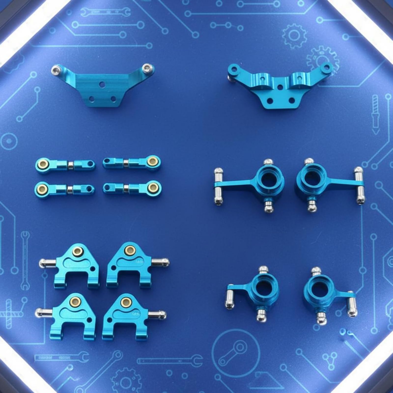 Veicolo in Lega Kit Componenti Rc Auto Sterzo Ammortizzatori Alluminio Anodizzato Aspetto Meccanico Montaggio Accurato Compatibile 1 28 Adatta per