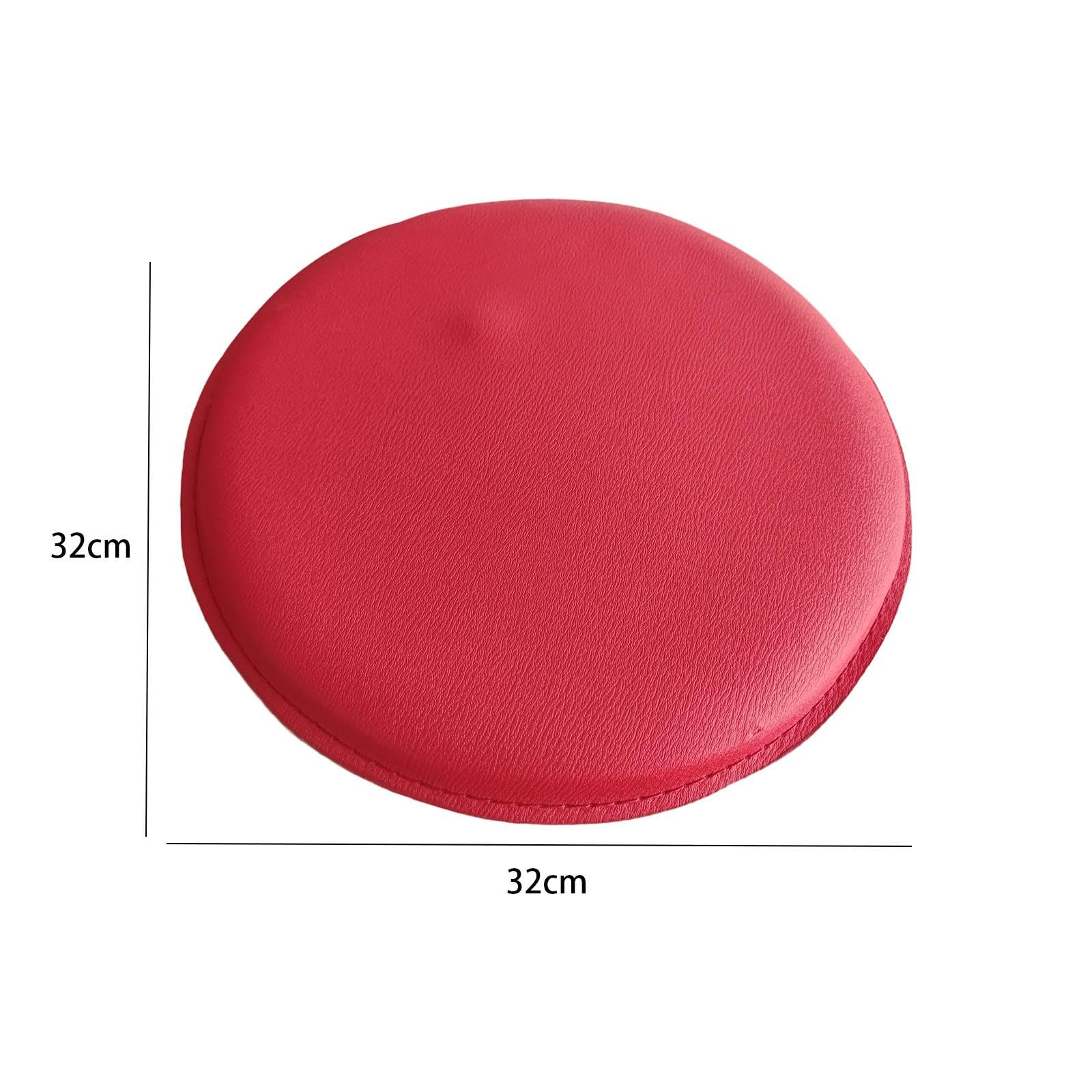 Cojín redondo rojo para taburete de bar, espuma de alta densidad, impermeable, cómodo, tamaño estándar, ideal para cocina y hogar, bar, elegante diseño rojo para comedor y entretenimiento