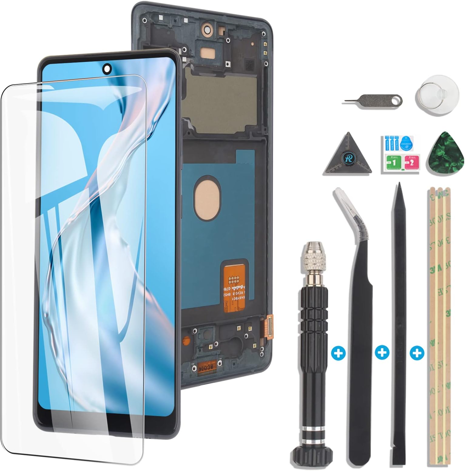 RongZy LCD for Samsung Galaxy S20 FE/Galaxy S20 FE 5G/Galaxy S20 FE 2022 LCD Display Touch Screen Digitizer Assembly for Samsung Galaxy S20 FE Replacement with Kit(Black with Frame)