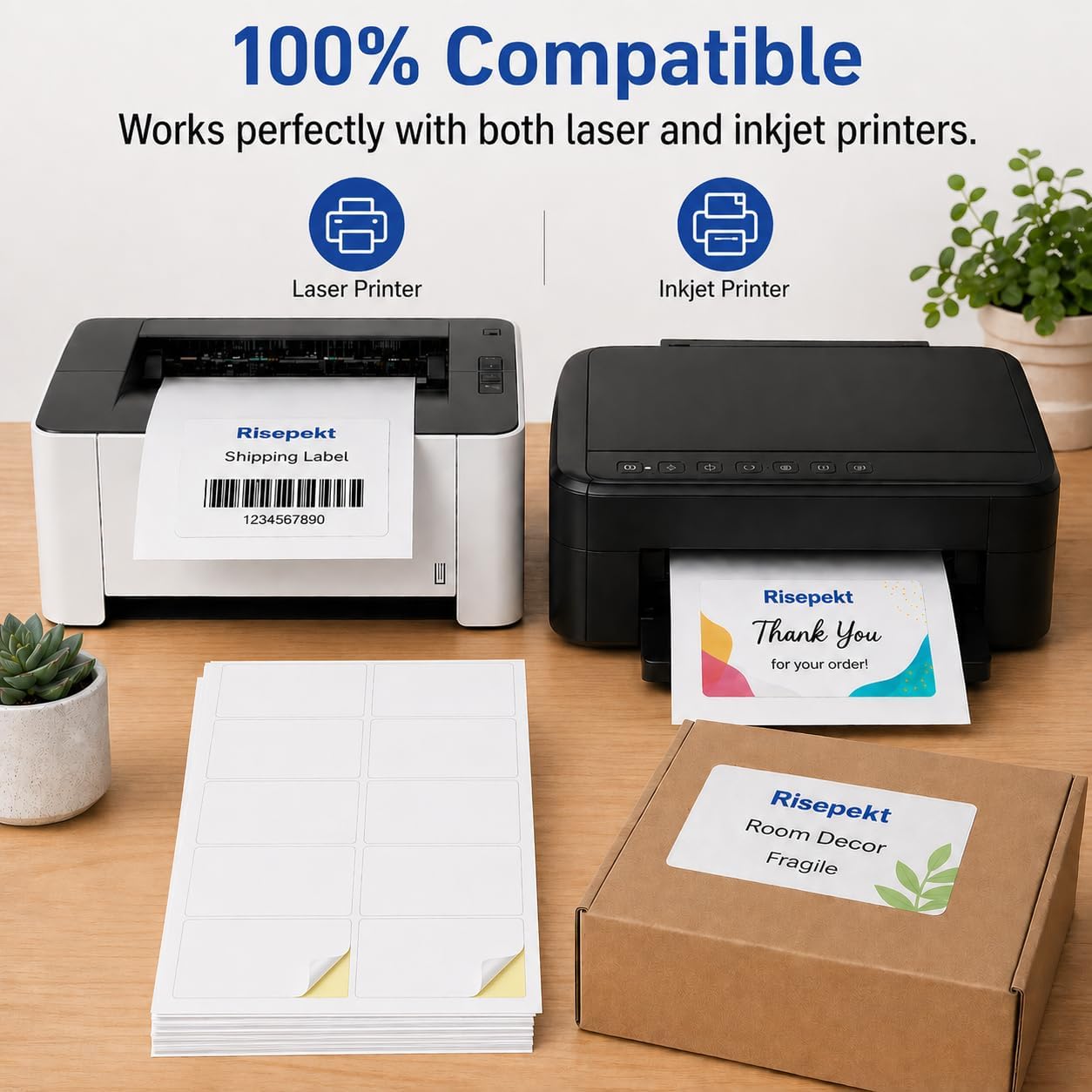 1000 Pcs 2"x4" 10 Up Shipping Labels for Laser & Inkjet Printer image 4