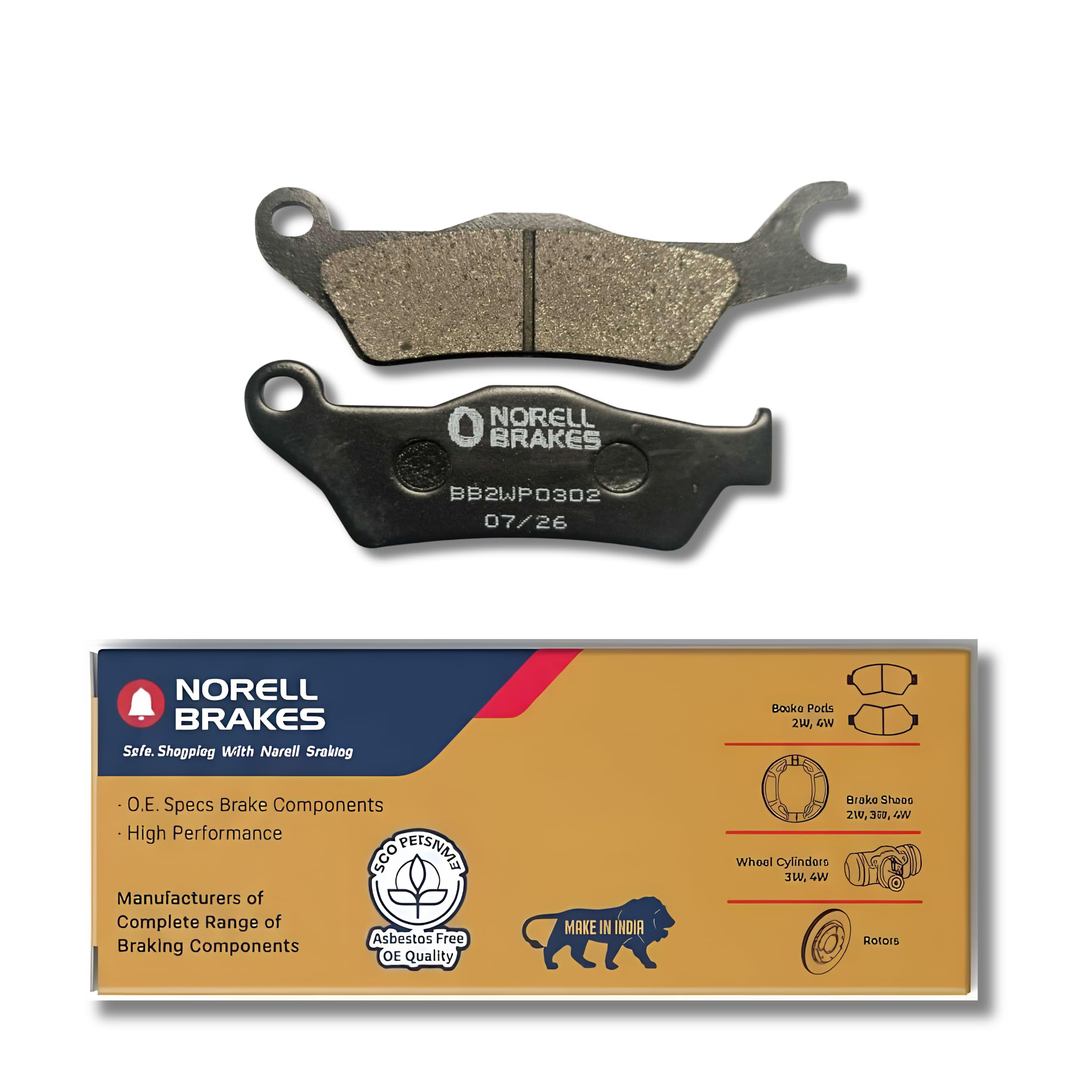 Norell 8906219820229 Front Disc Brake Pad Compatible with Honda Shine, CBZ Xtreme, Unicorn, Hero Achiever, Hero Super Splendor & Hero Passion Plus | Front Brake Pad Set | Set of 05-image-18