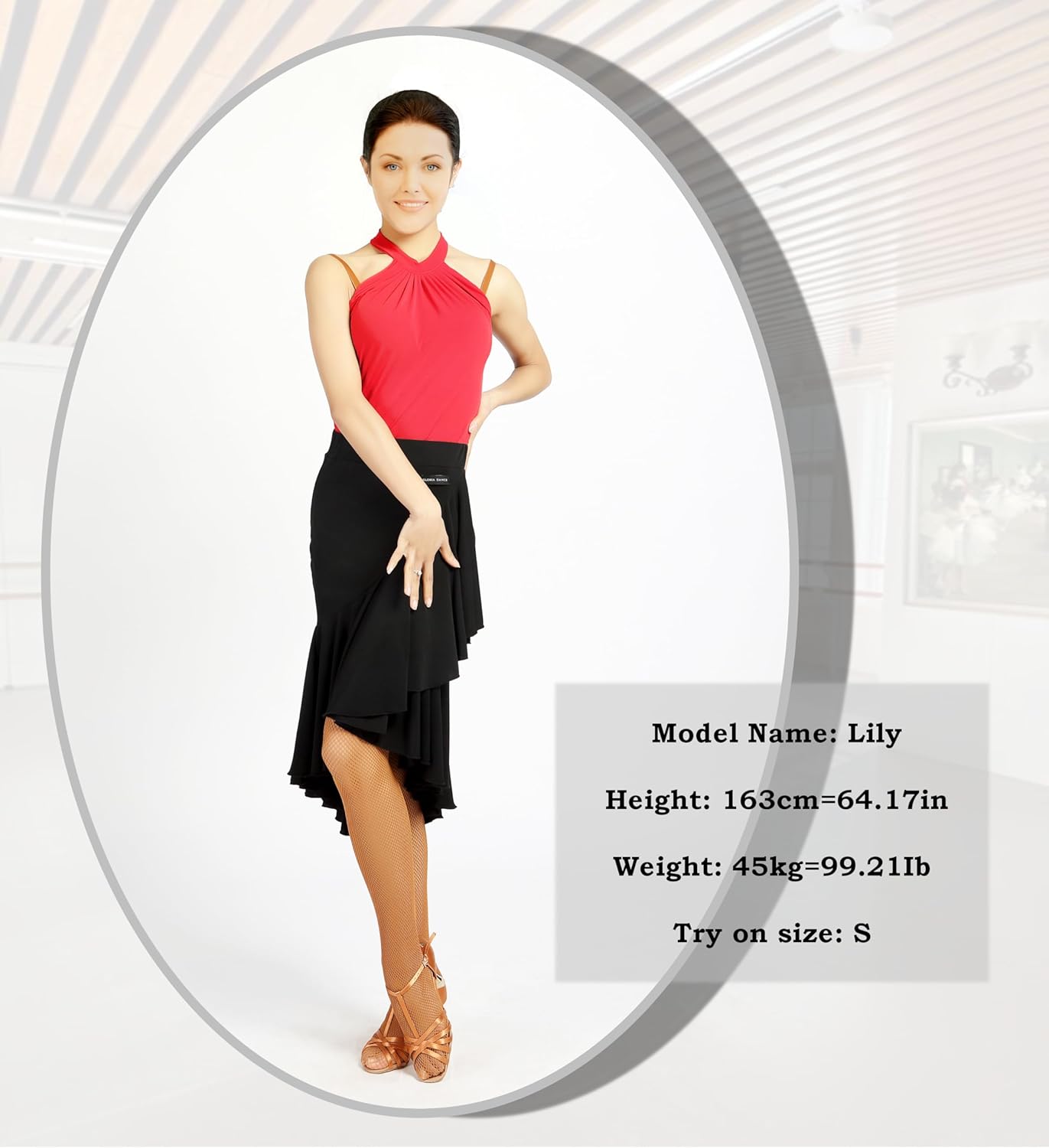 G2022 Latin Ballroom Dance Professional Lotus Leaf Style and Irregular Swing Design Skirt