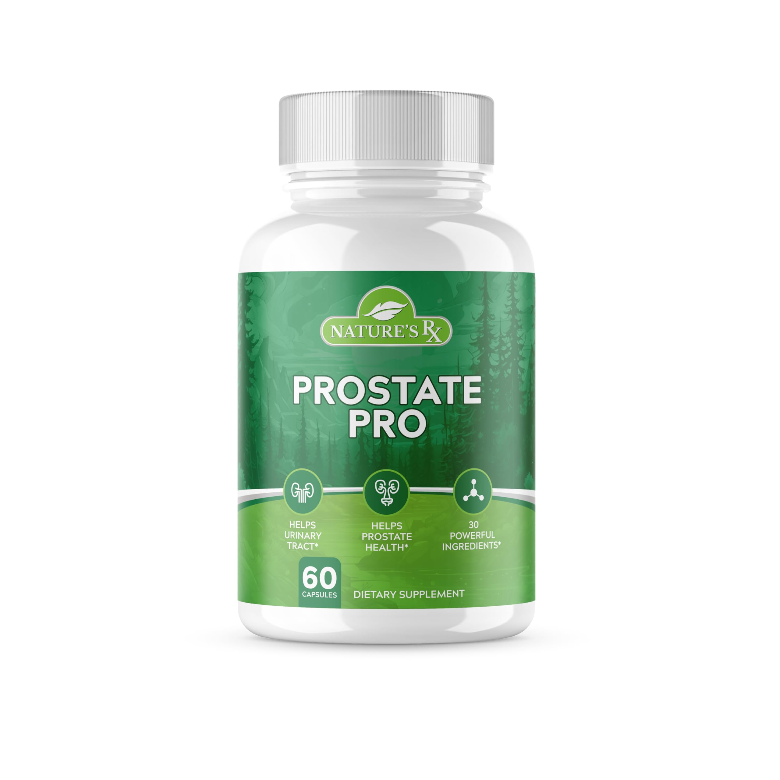 Nature's RX | #1 Dosed Prostate Support Supplement | Urinary Tract Health, Helps Prostate Function | Ultra Dosed Formula w/ 30 Powerful Ingredients | 3rd Party Tested + USA Made - 60 Capsules