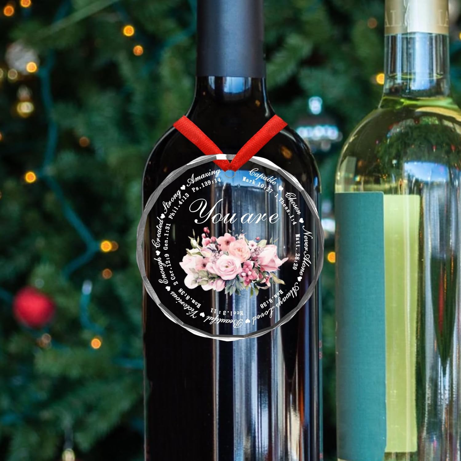 Christian for Women - Inspirational Gift Religious Gifts for Women - Christian Christmas Ornaments - Baptism Gifts for Girl, Jesus Inspirational Ornament - Glass Hanging Ornament - Image 5