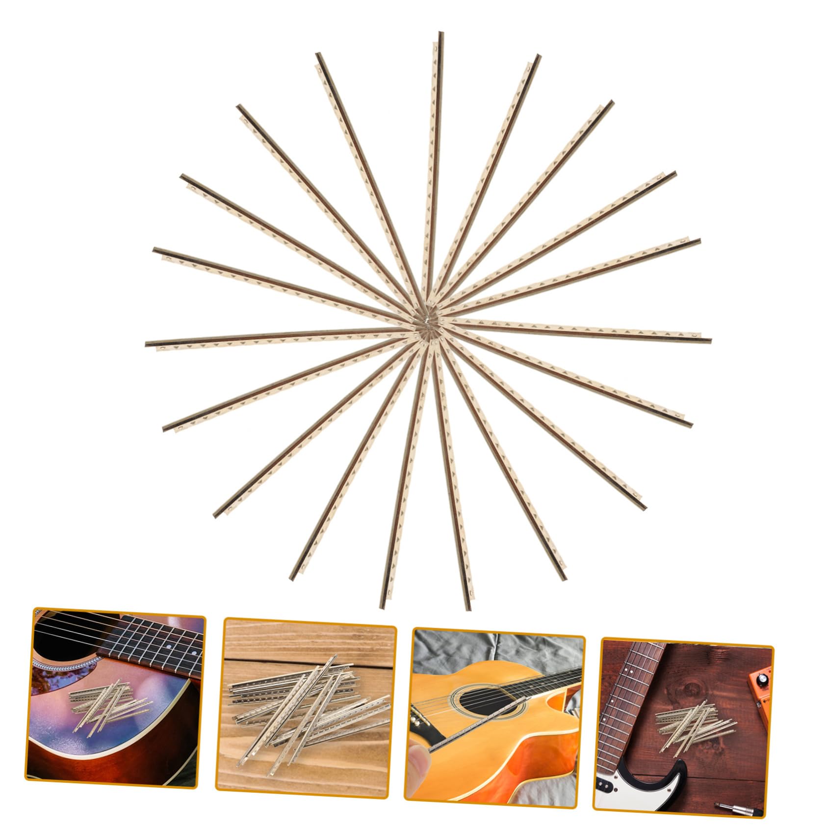 Abaodam 19pcs White Copper Acoustic Guitar Fret Wires Replacement Guitar Grade Wire Fret Set for Classical Electric