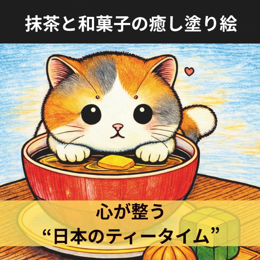 抹茶と和菓子の癒し塗り絵: 心が整う“日本のティータイム” 大人のためのマインドフル塗り絵