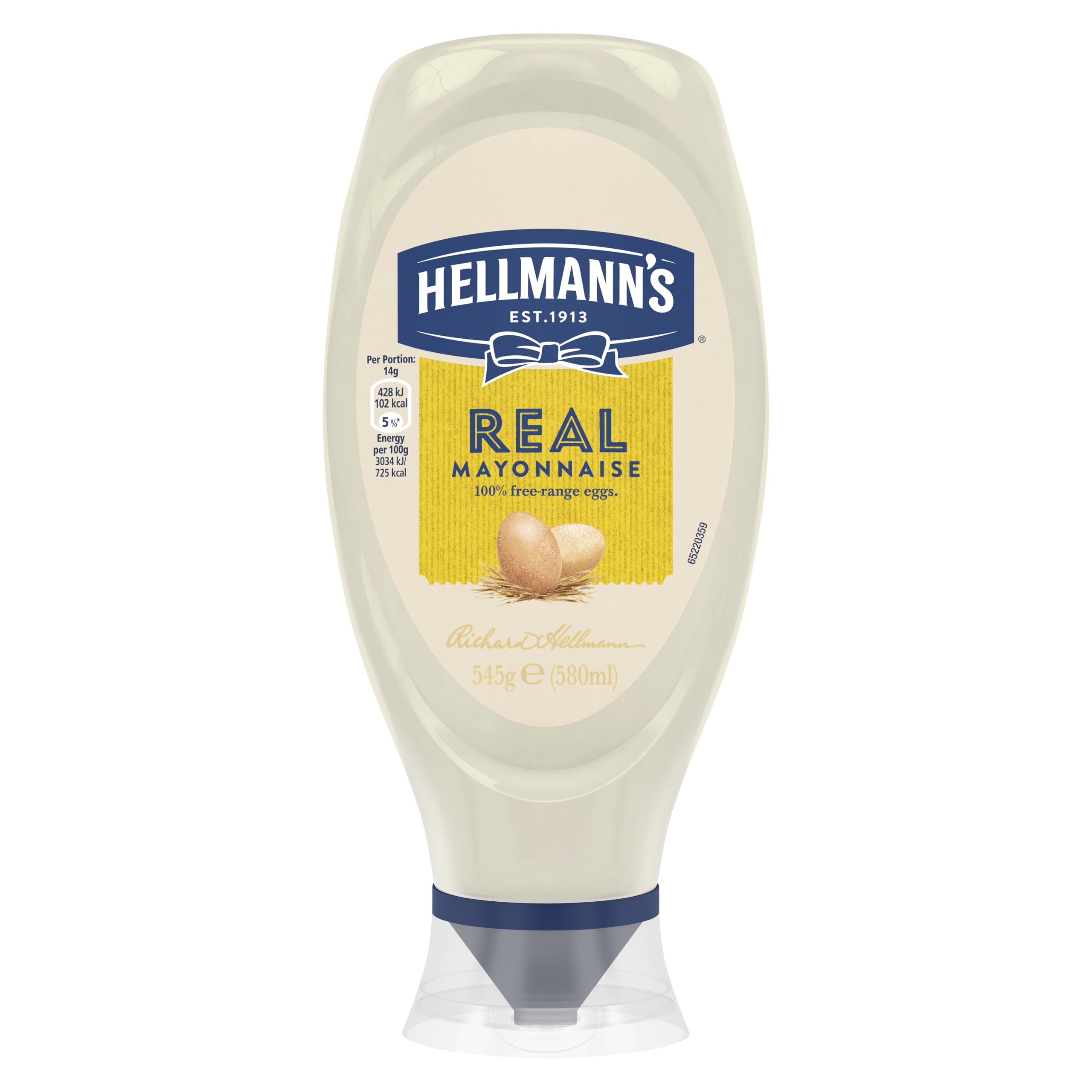Real Mayonnaise Condiment Squeeze Bottle for Burgers, Sandwiches and Salads 580 ml