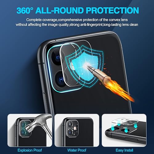 Miniatura 7 de ORIbox Protector de pantalla de vidrio para iPhone 11 Pro, paquete de 3 protectores de pantalla de vidrio templado HD antiarañazos con 2 paquetes de
