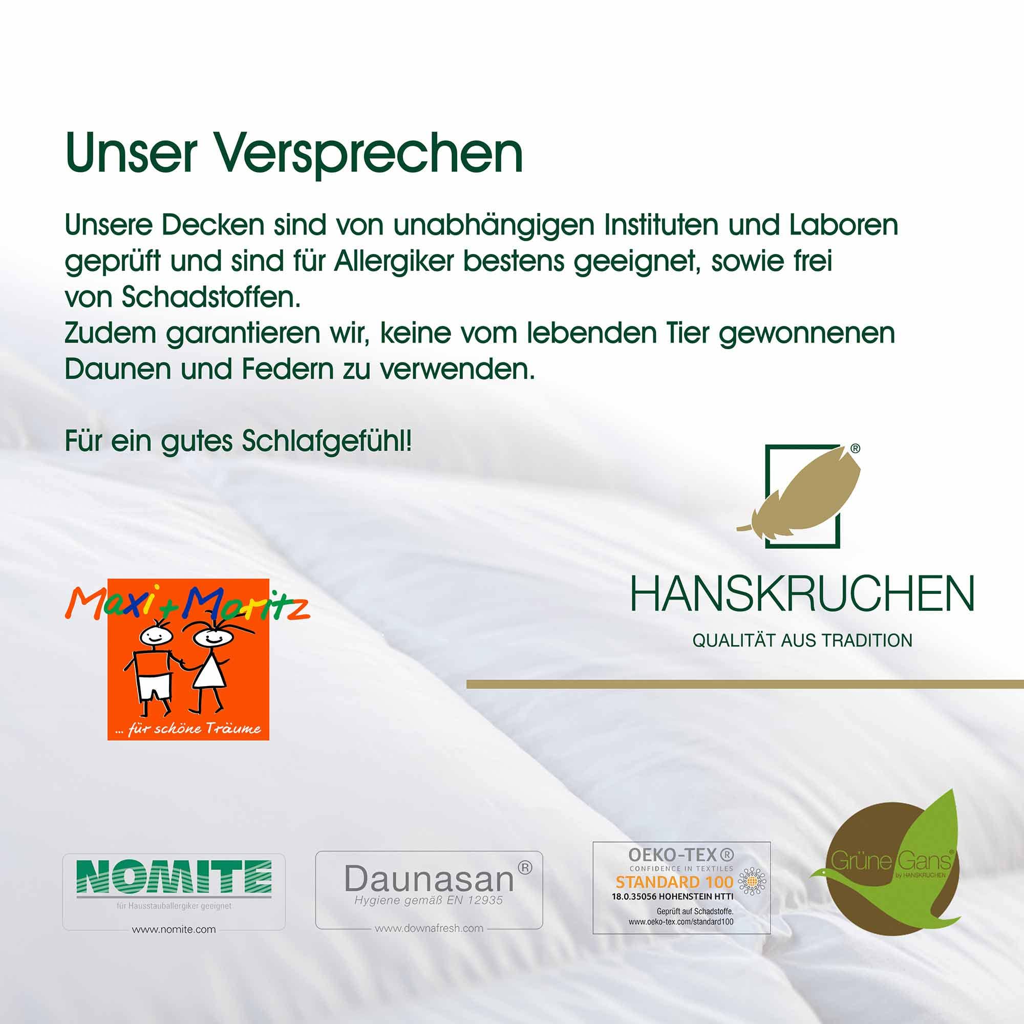 Maxi und Moritz Daunen Kinderbettdecke 135x100 cm - Winter - Made in Germany Baby Bettdecke aus 100% Baumwolle - 90% Daunen / 10% Federn - Allergiker geeignet