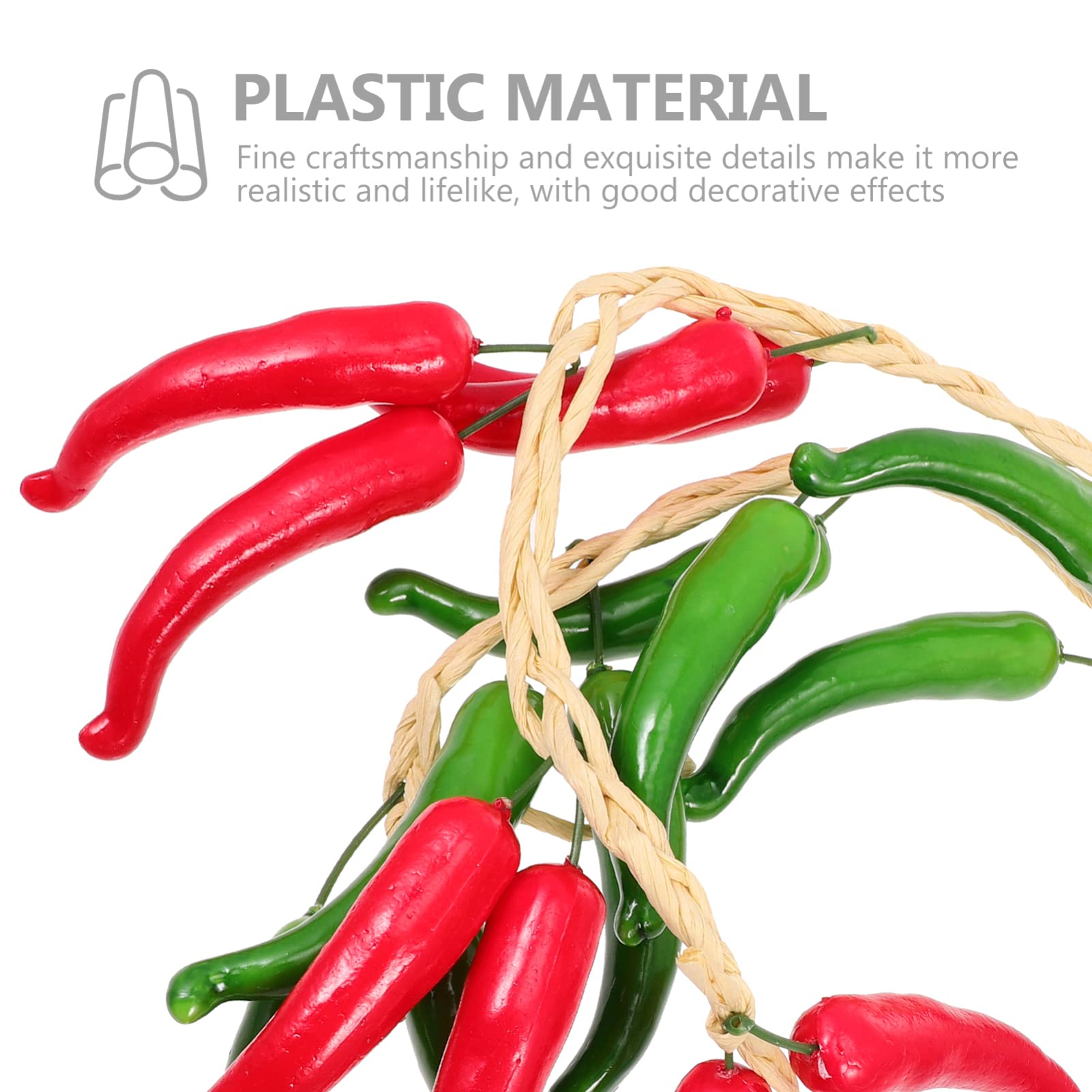 2 Guirlandes De Piments Artificiels Rouge - Décoration Cuisine Suspendue Réaliste
