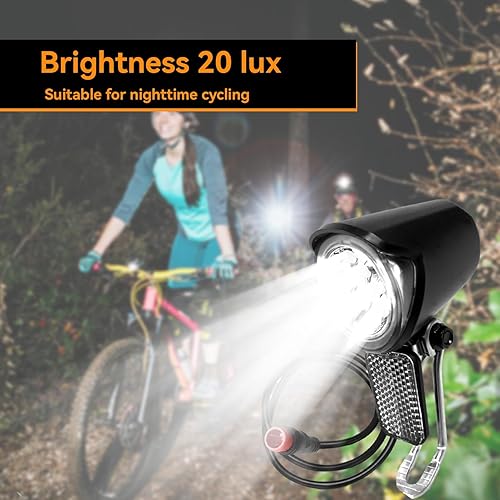 Miniatura 4 de Faro eléctrico para bicicleta, compatible con 12 V-60 V, conector impermeable de 2 pines, luz delantera de bicicleta eléctrica, luz frontal LED para