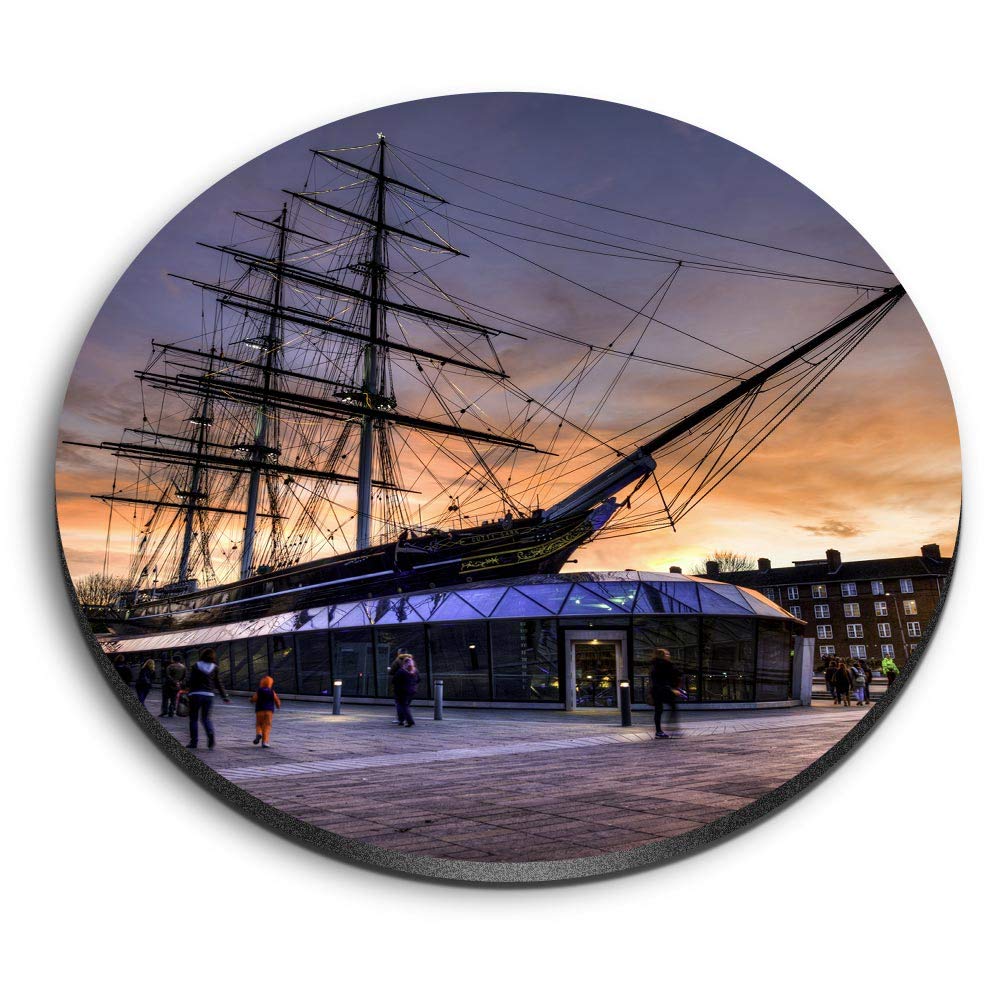 Destination Vinyl Ltd Multicolor 1 X Round Mdf Magnet - Cutty Sark Sailing Boat Ship 3222