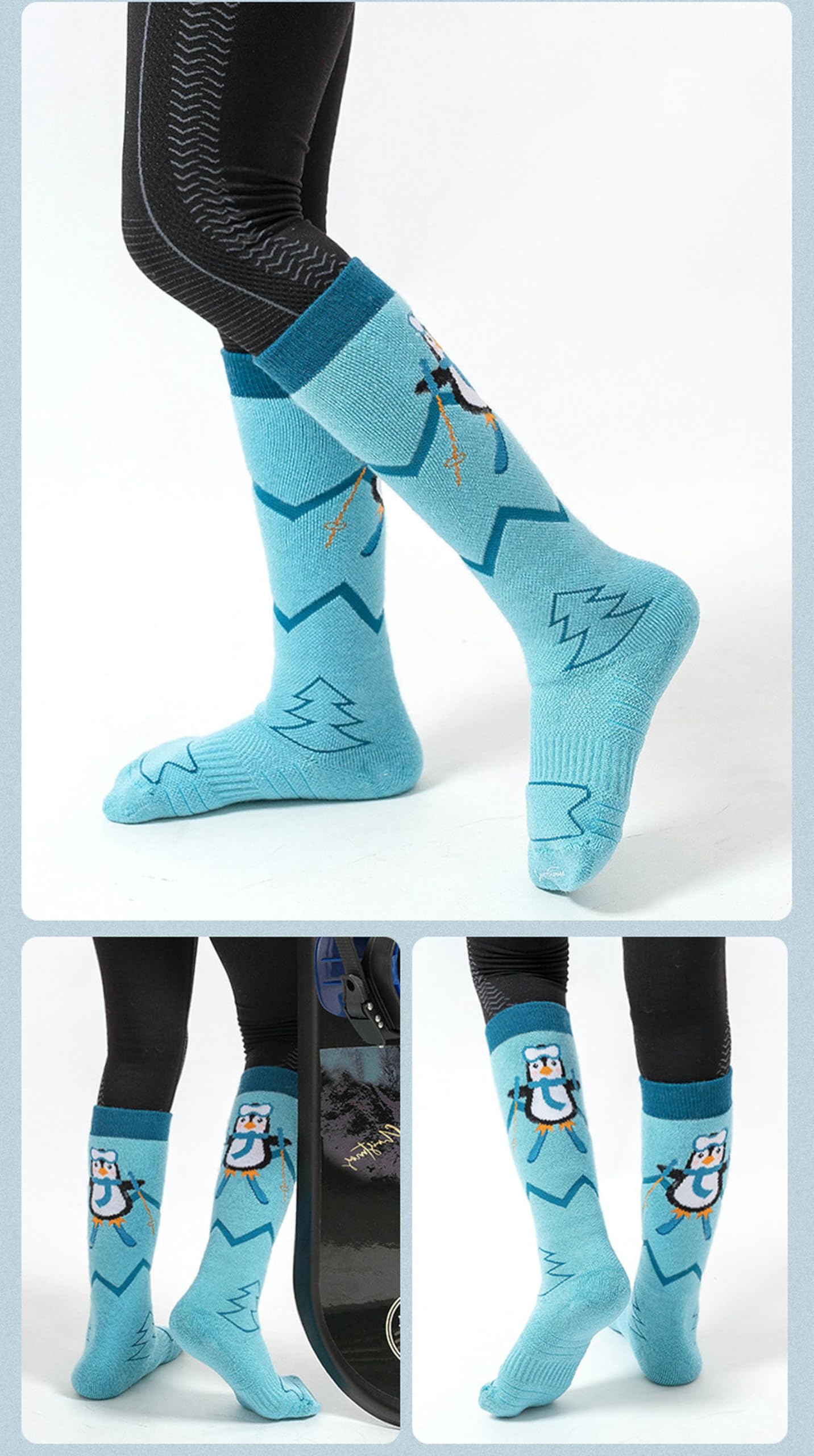 Calcetines Calcetines De Esquí De Al Aire Libre De Invierno para Niños-Blanco